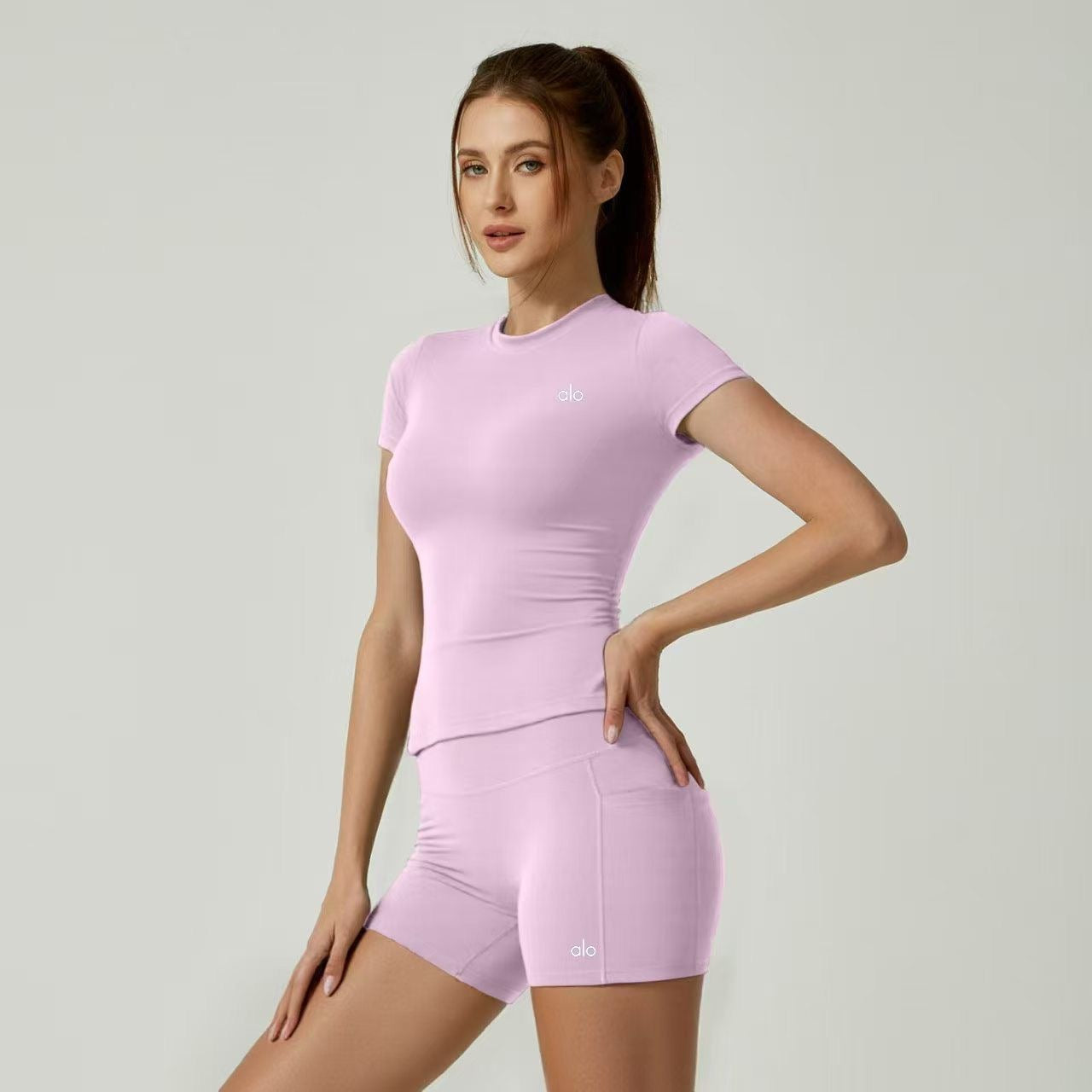 Ensemble Alo Brassière & Short Rose