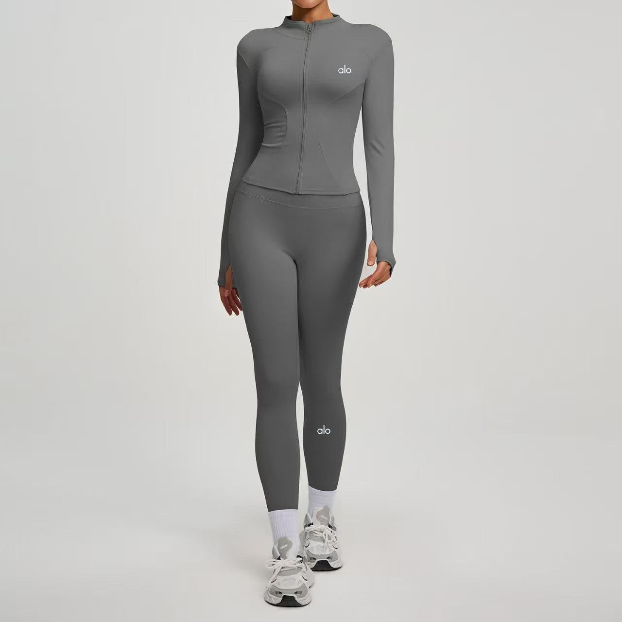 Ensemble Alo Veste & Legging Gris