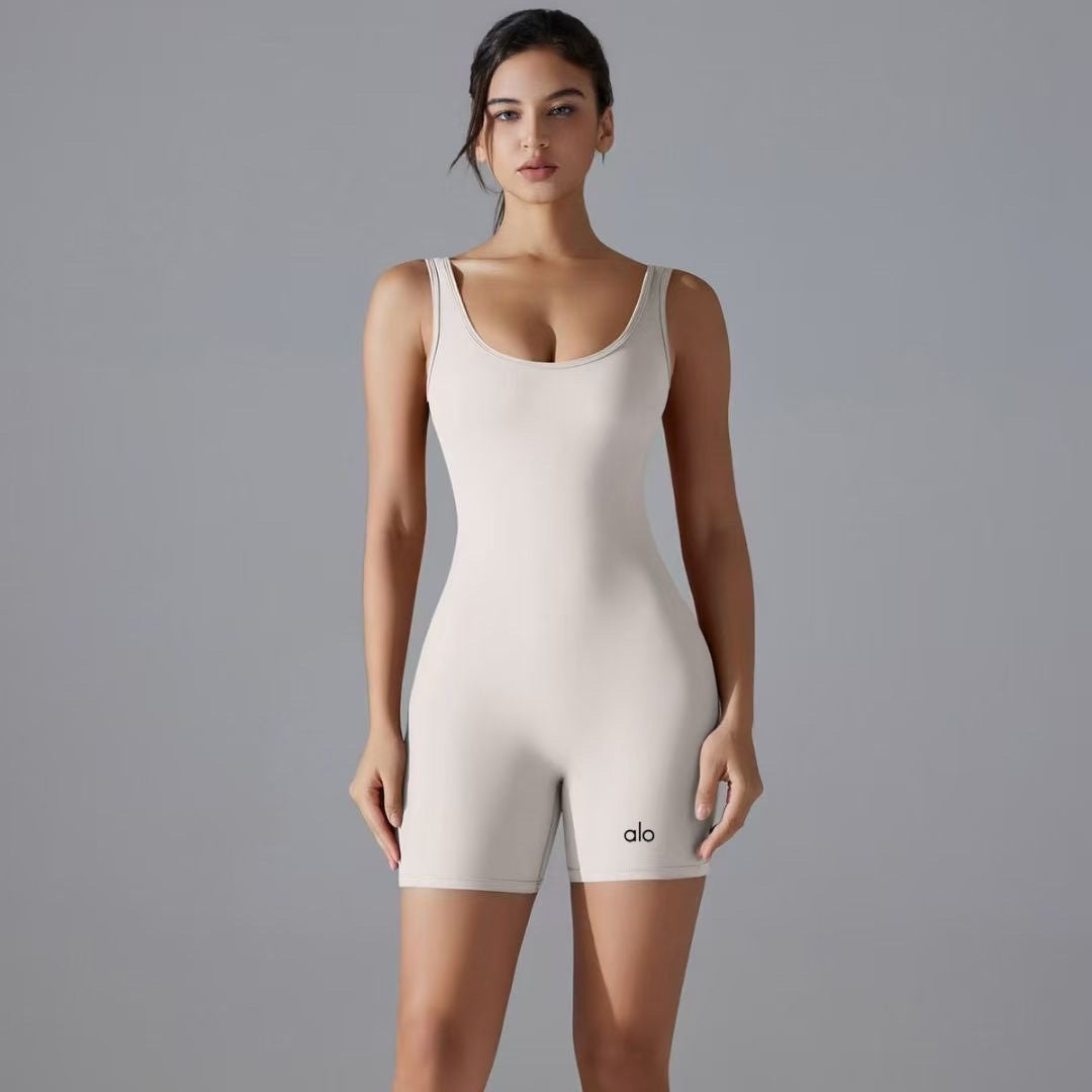 Combinaison Alo Beige Col Rond Short