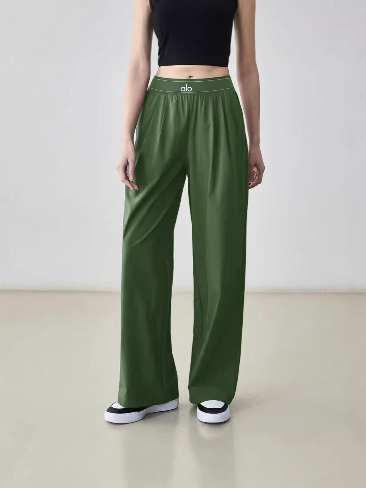 Pantalon Alo Vert Kaki Taille Élastique